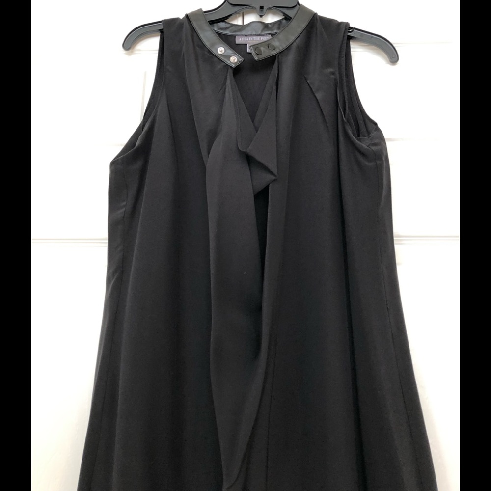 A pea in the pod black silk dress